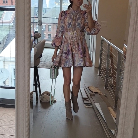 Zimmermann Pastel Patchwork Long Sleeve Dress - Picture 10 of 13